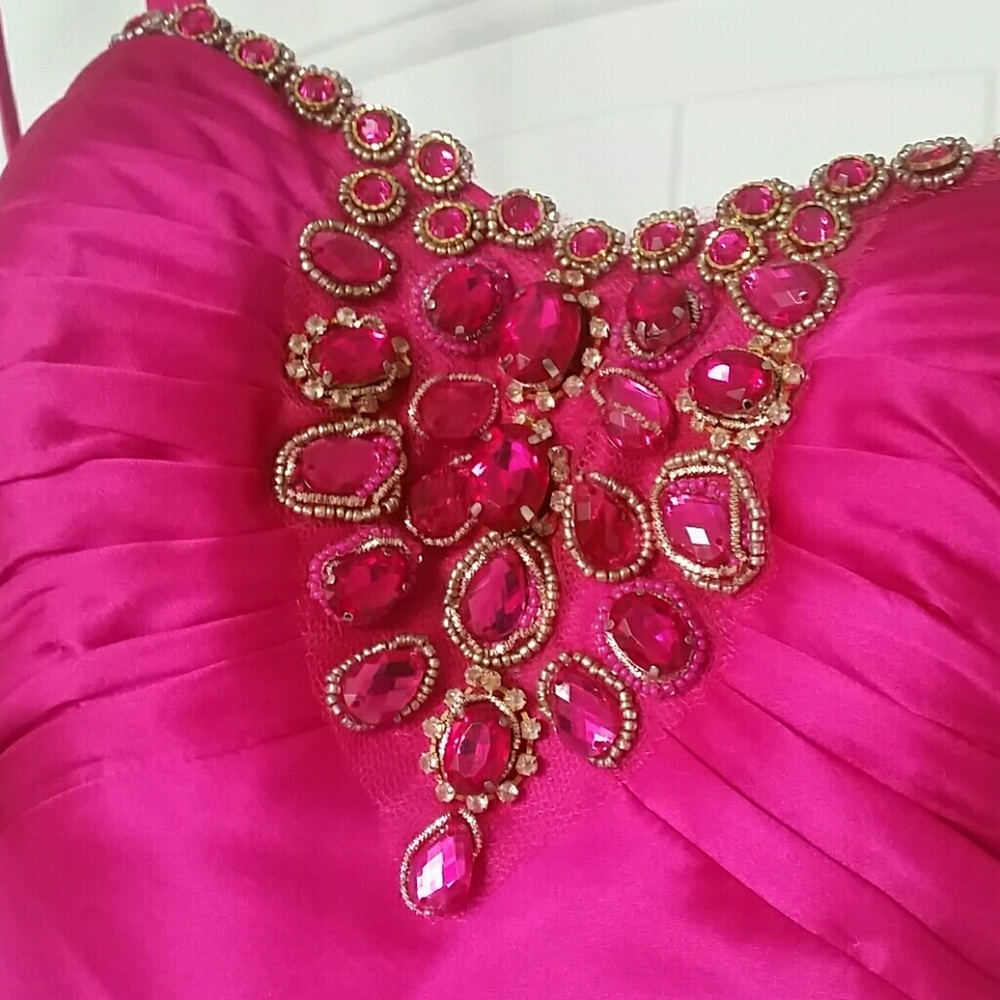 Silk Fuchsia Prom Dress